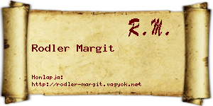 Rodler Margit névjegykártya